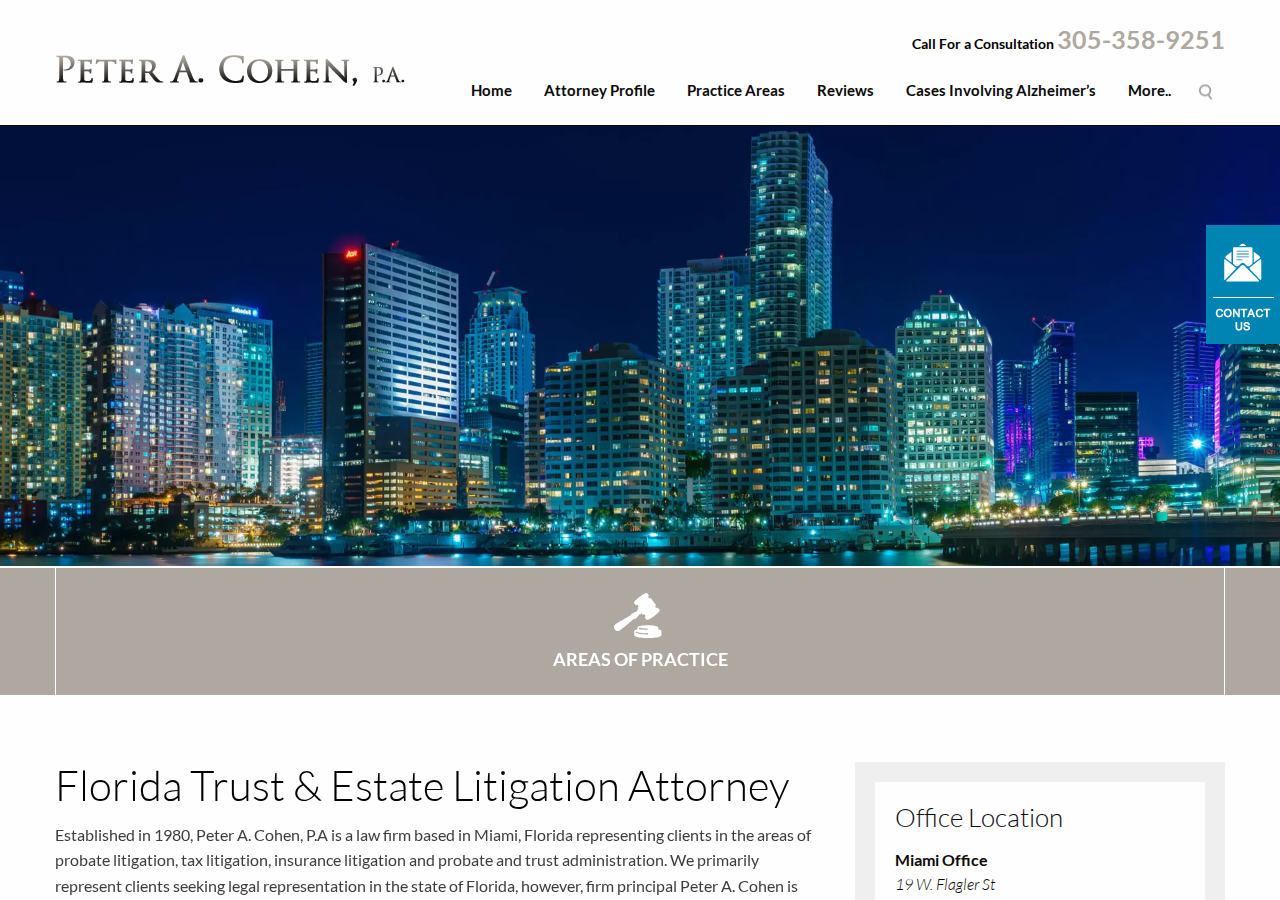 Screenshot of Miami Probate Litigation Attorneys | Florida Trust & Estate Litigation Lawyers | Peter A. Cohen, P.A.