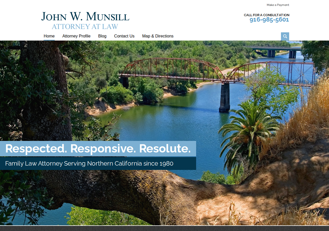 Screenshot of Gold River Law Firm, John W. Munsill | Home