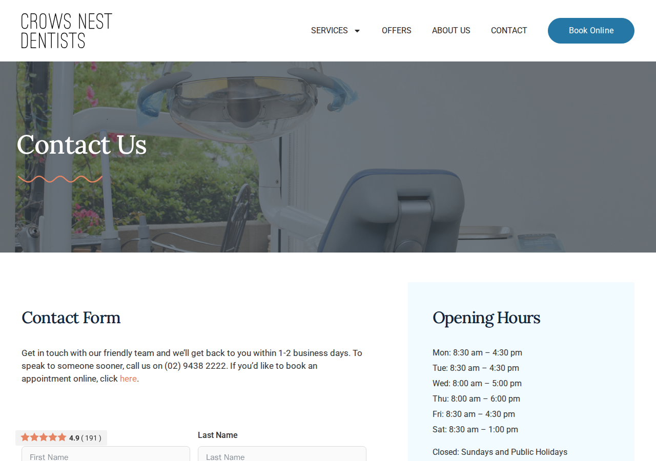 Screenshot of Contact - Crows Nest Dentists | Sydney
