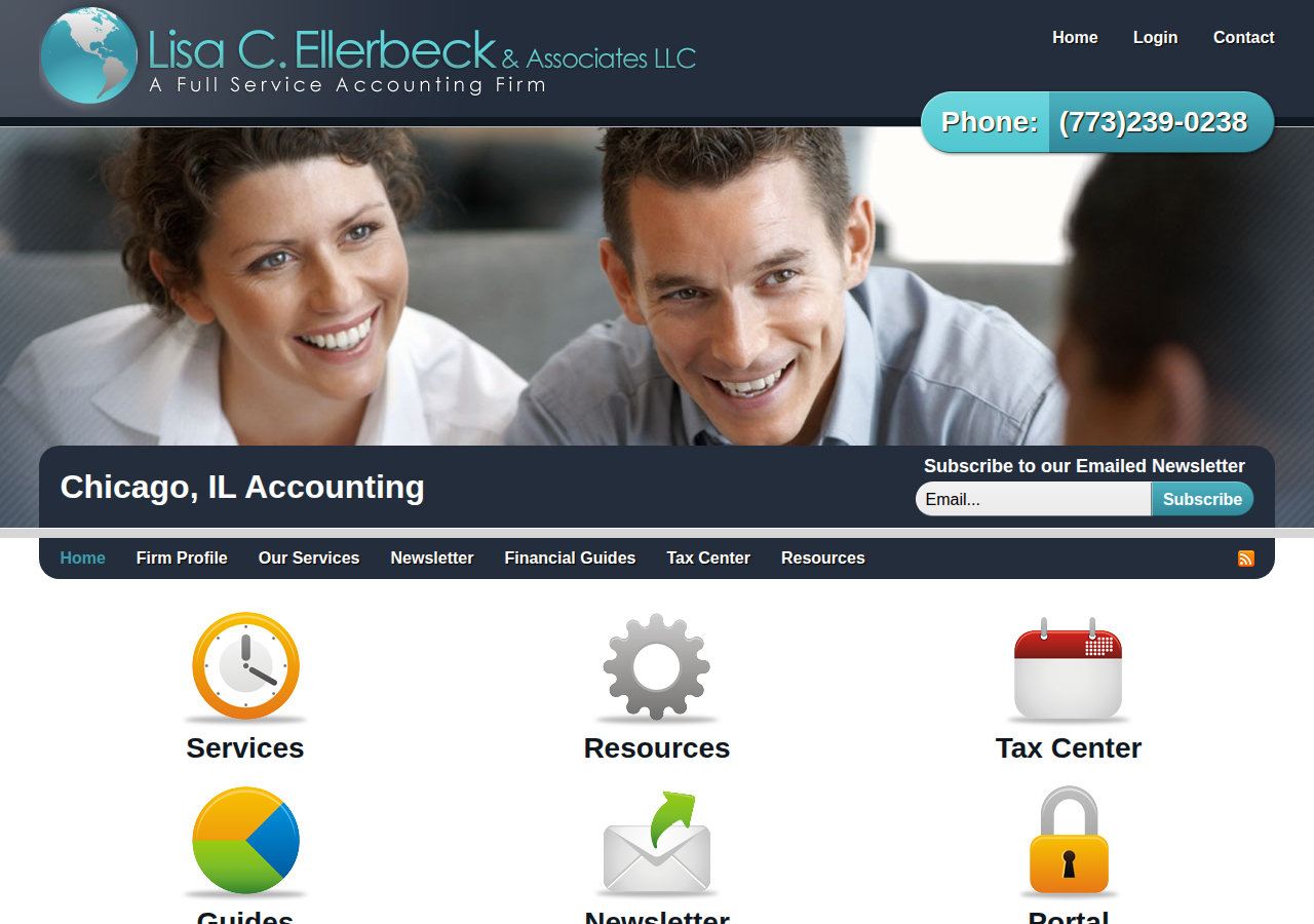 Screenshot of Chicago, IL Accounting Firm | Home Page | Lisa Ellerbeck & Associates LLC