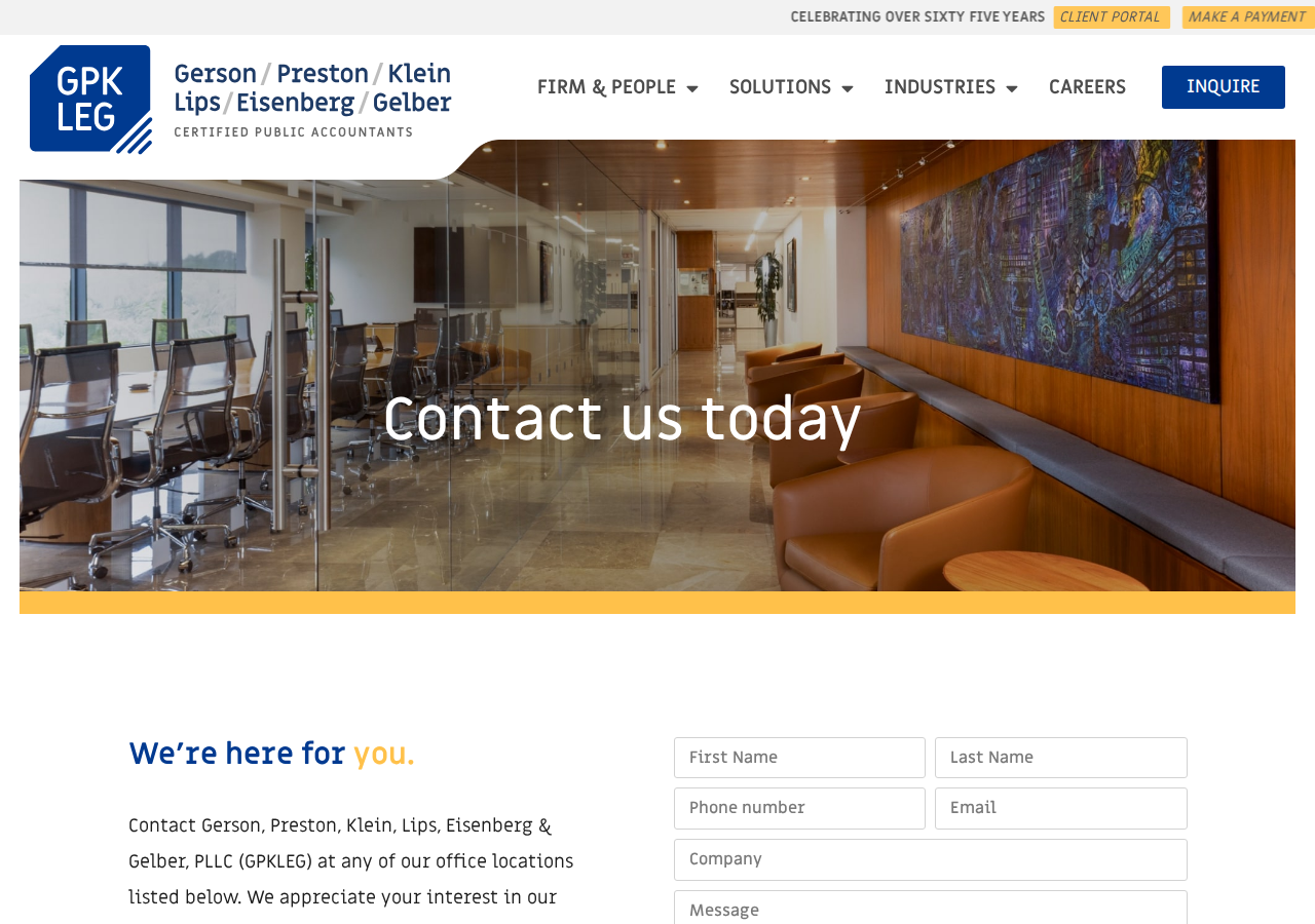 Screenshot of Contact - Gerson, Preston, Klein, Lips, Eisenberg & Gelber, PLLC