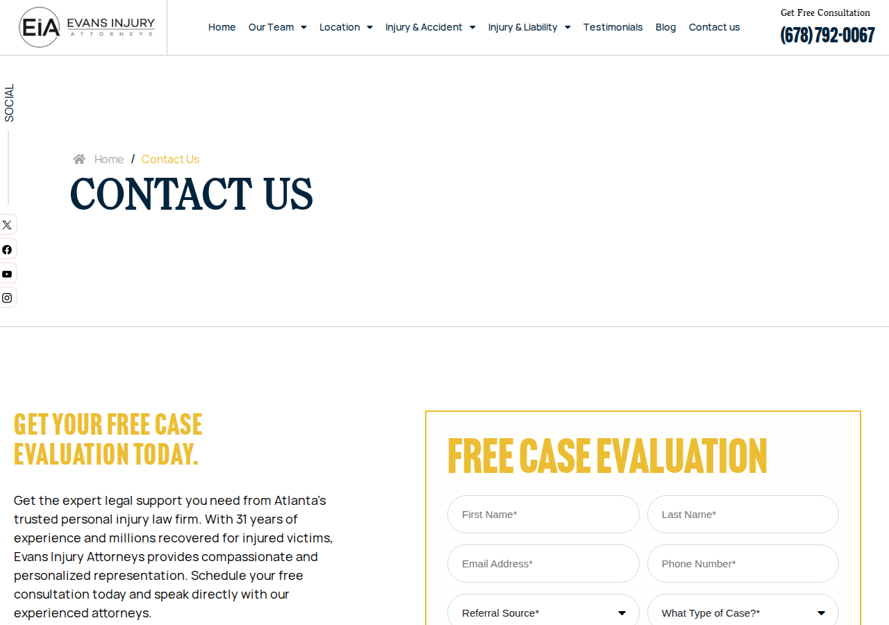 Screenshot of Contact Us - Evans Injury Attorneys