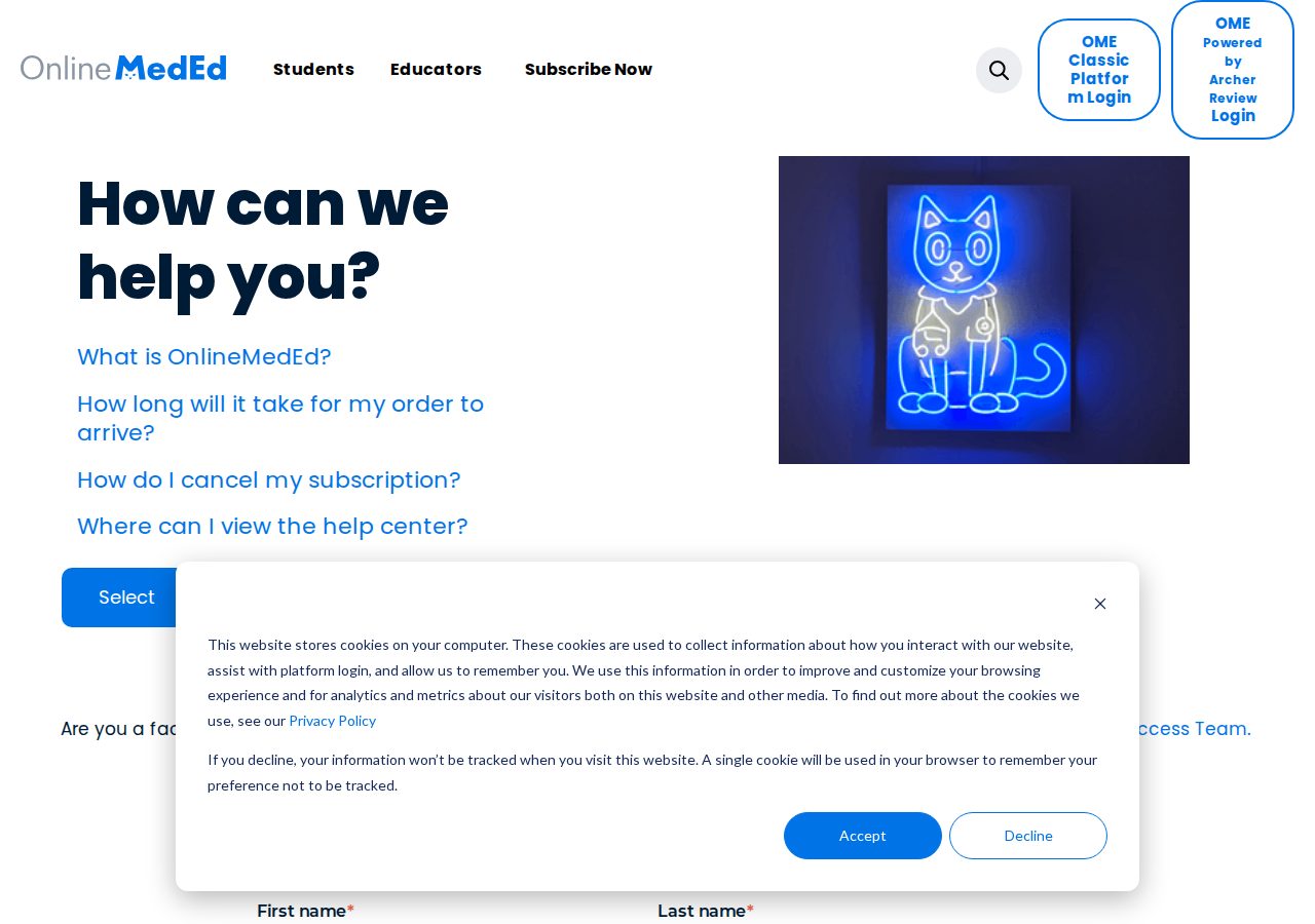 Screenshot of Contact Us | Get in Touch with OnlineMedEdFollow us on FacebookFollow us on LinkedInFollow us on TwitterFollow us on Instagram