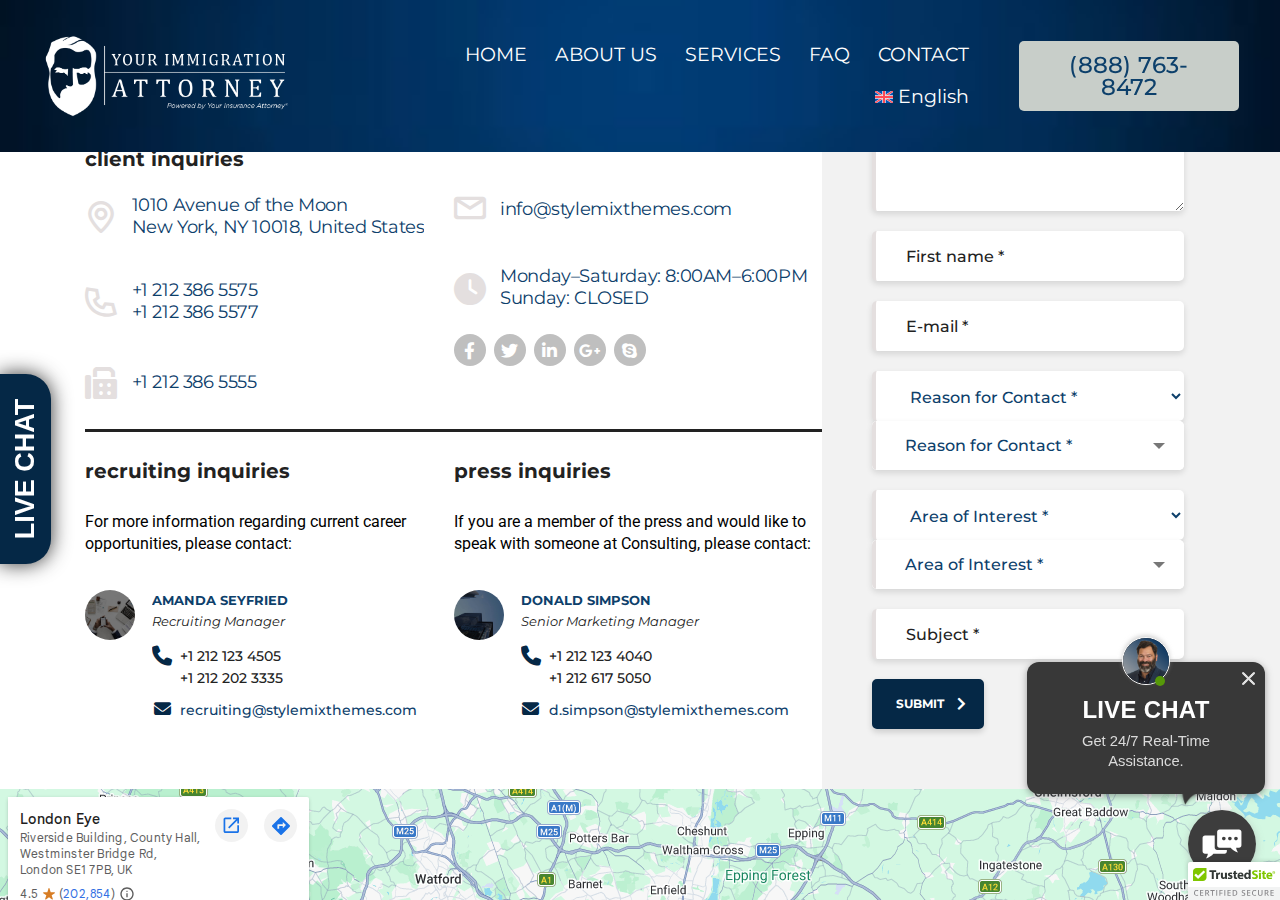 Screenshot of Contact five - Your Immigration Attorney