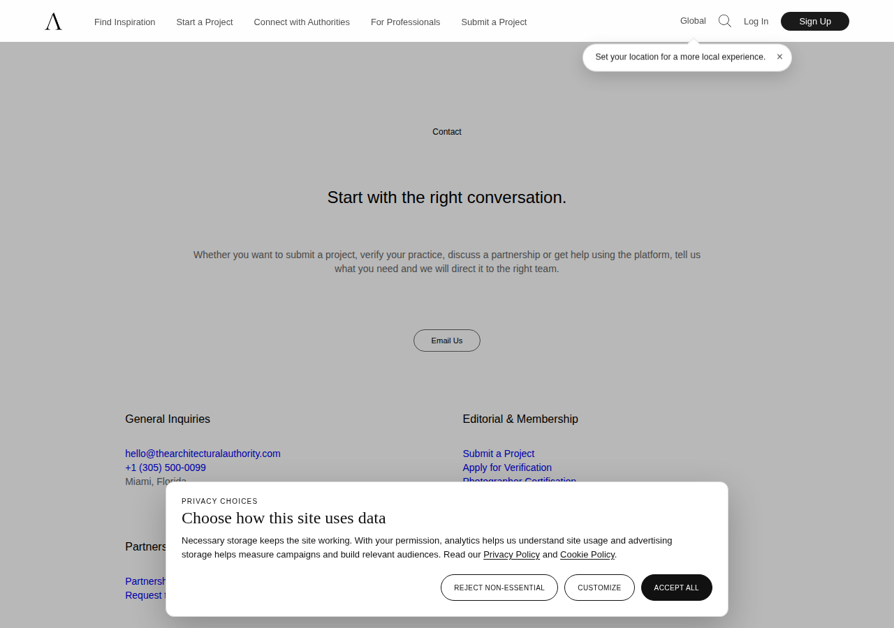 Screenshot of Contact | The Architectural Authority