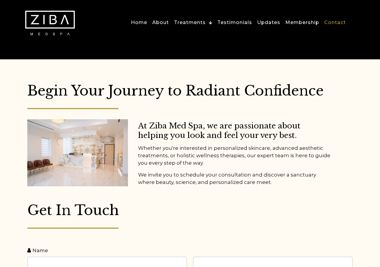 Screenshot of Contact - Medical Spa Los Angeles | Luxury Aesthetic Treatments | Ziba Med Spa