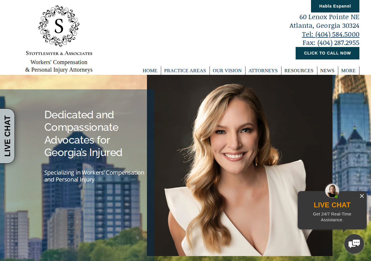Screenshot of Workers’ Compensation & Personal Injury Attorneys – Stottlemyer & Asssociates, LLC