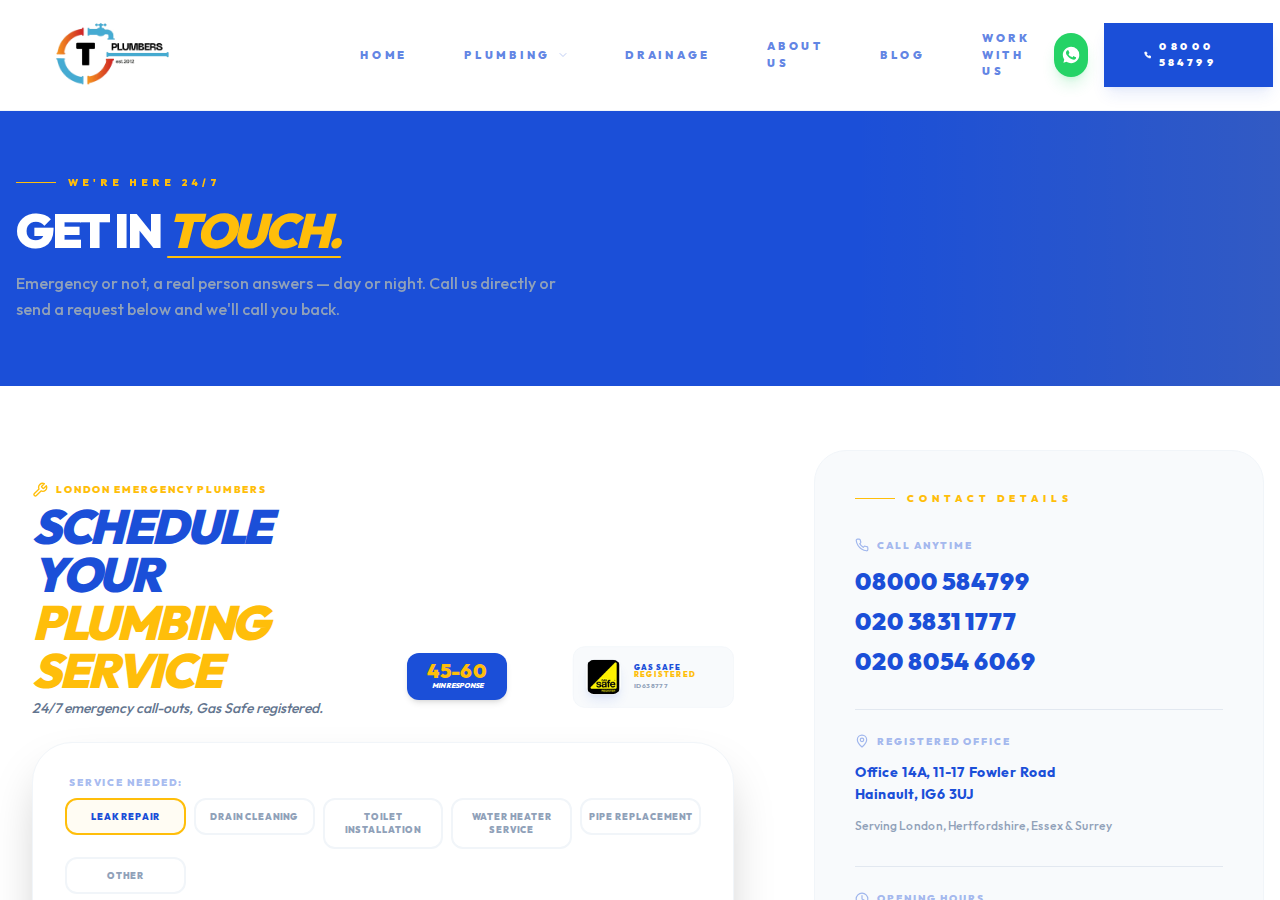 Screenshot of Request a Plumber - OnTime Plumbers | OnTime Plumbers