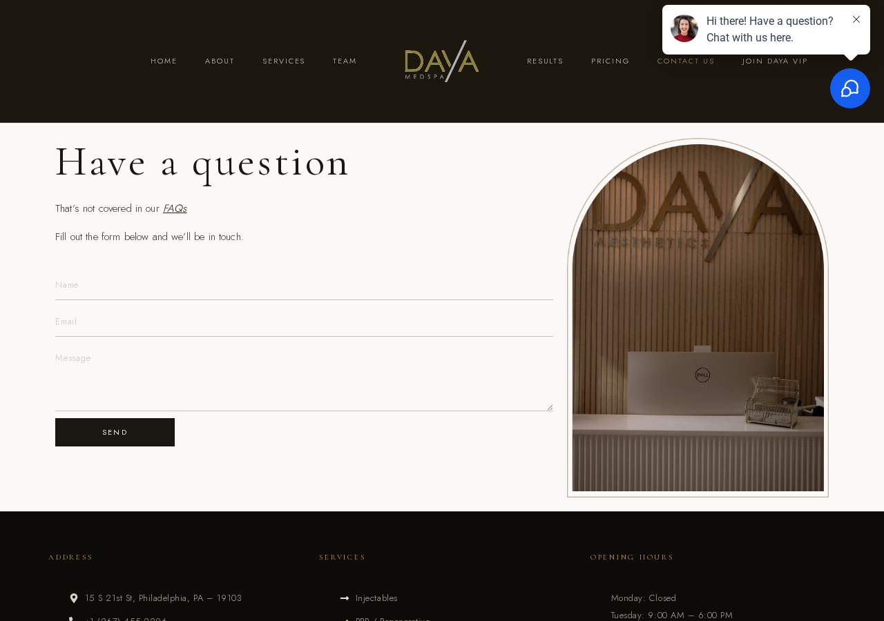 Screenshot of Contact – Daya Aesthetics MEDSPA