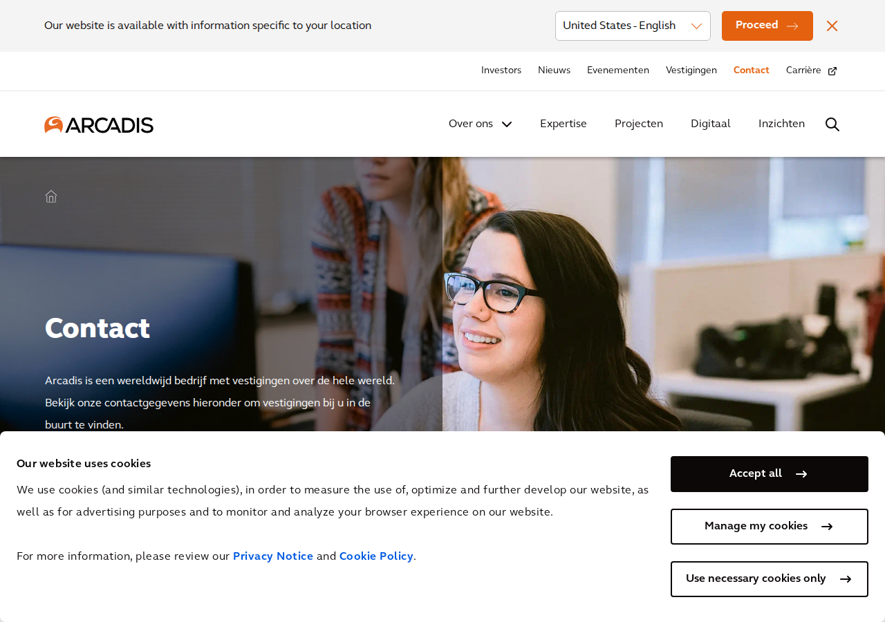 Screenshot of Bekijk onze contactgegevens | Arcadis