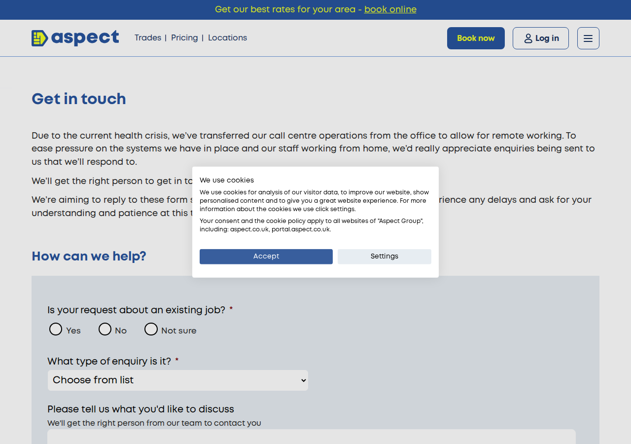 Screenshot of Contact (via Website) - AspectArtboardArtboard