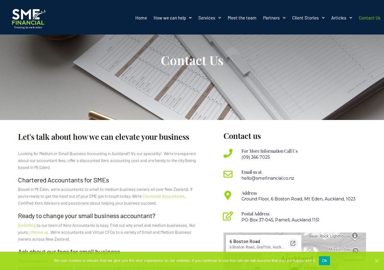 Screenshot of Small Business Accounting Auckland | Contact Us - SME Financial Ltd