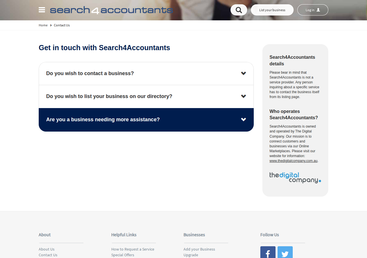 Screenshot of Contact Us - Search4Accountants
