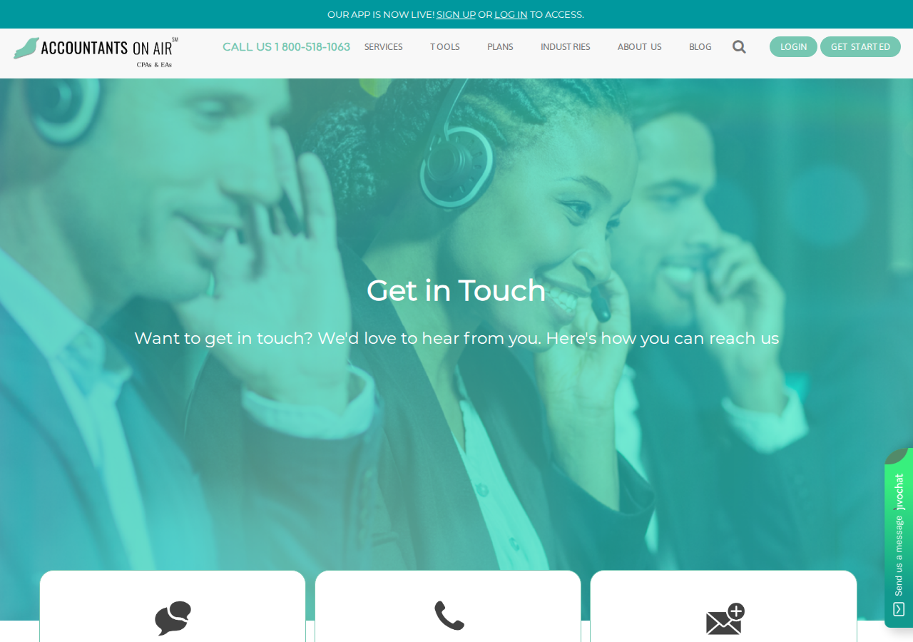 Screenshot of Contact | Accountants on Air