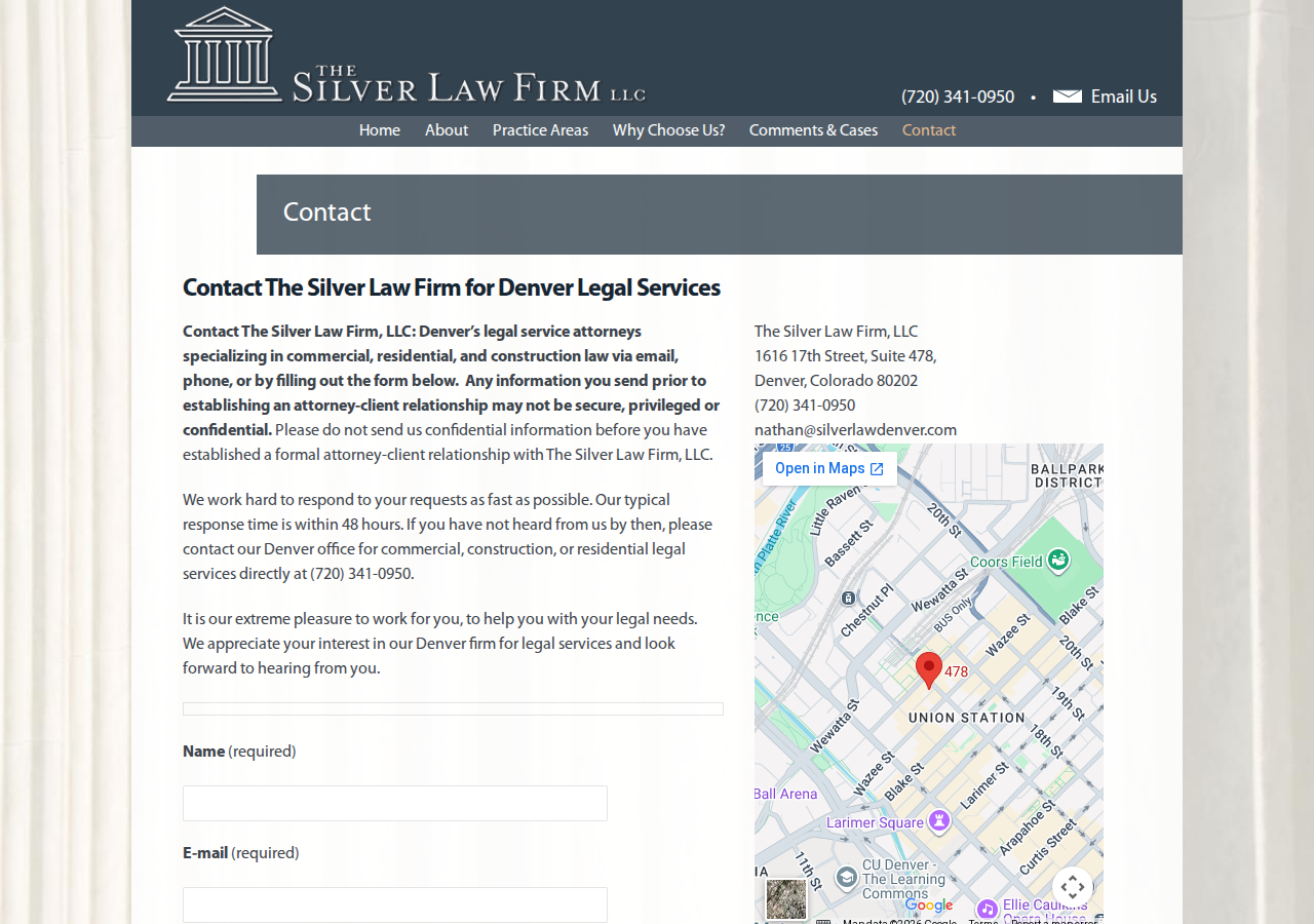Screenshot of Denver Legal Services: Commercial, Construction, & Real Estate