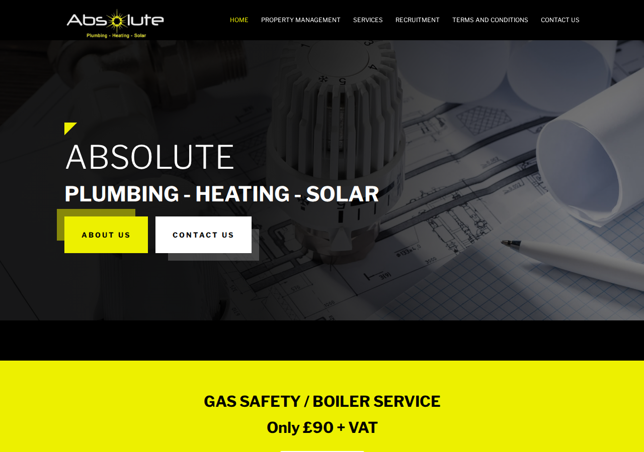 Screenshot of Home - Plumbers London, Absolute Plumbing, Heating, Solar: Boiler Repairs, Maintenance