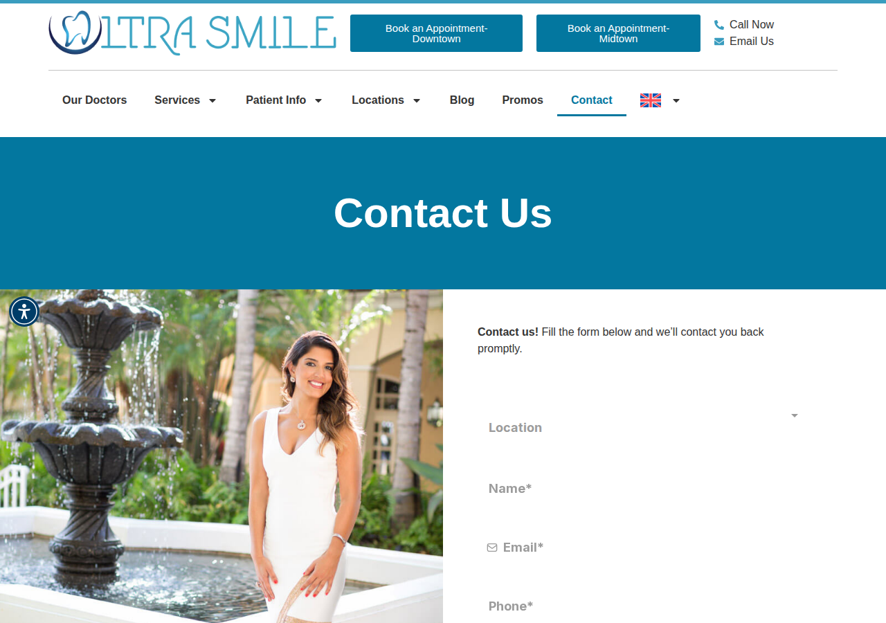 Screenshot of Contact - Ultra Smile DentalSpa