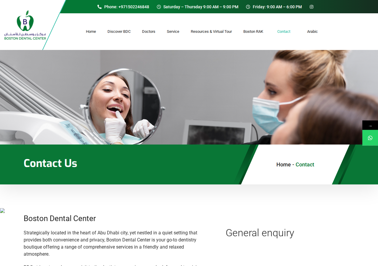 Screenshot of Contact - Boston Dental Center