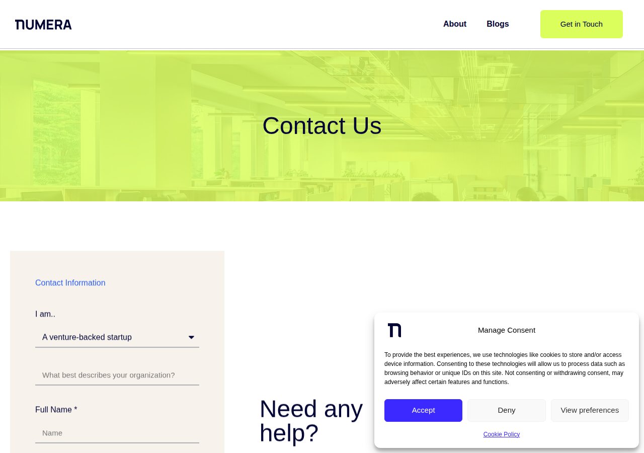 Screenshot of Contact - Numera