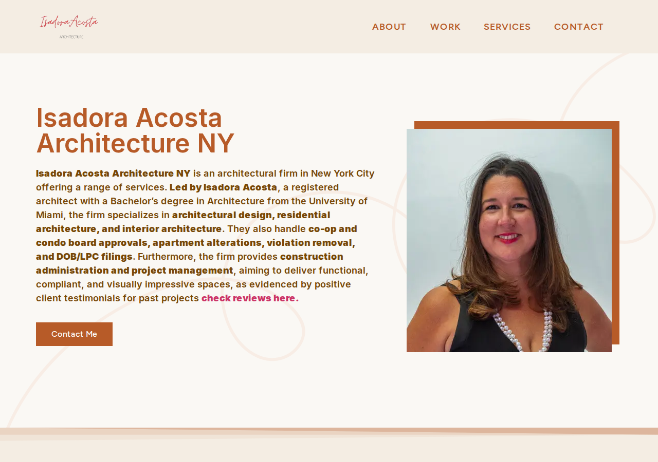 Screenshot of Isadora Acosta Architecture NY Offering Range of Services.
