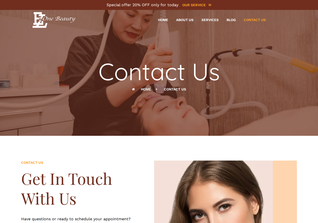 Screenshot of Contact Us - MedSpa