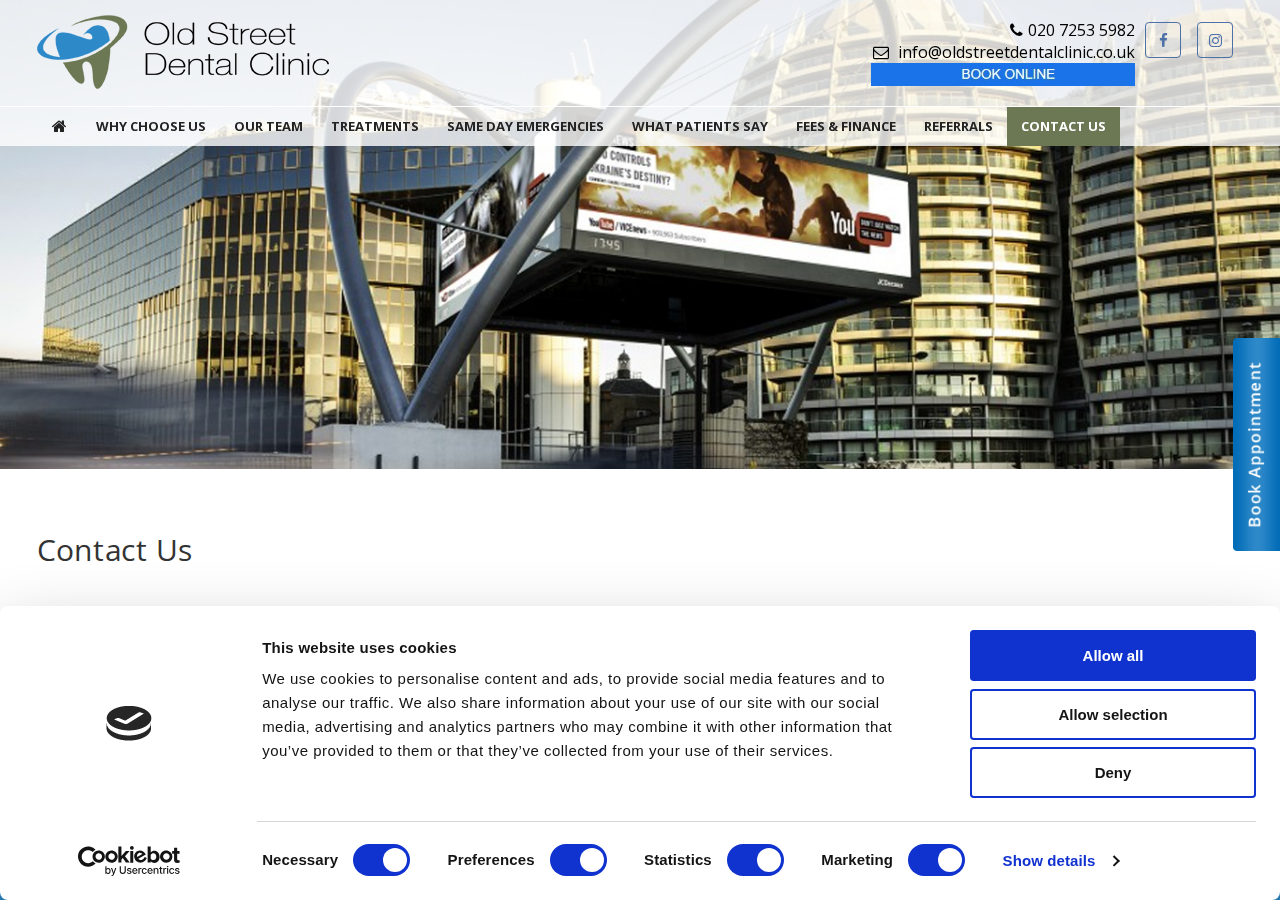 Screenshot of Contact Us - Old Street Dental Clinic