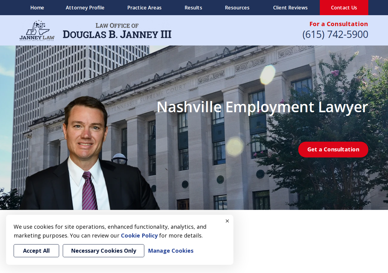 Screenshot of Contact Us | Nashville Employment Discrimination Lawyer Law Office of Douglas B. Janney III