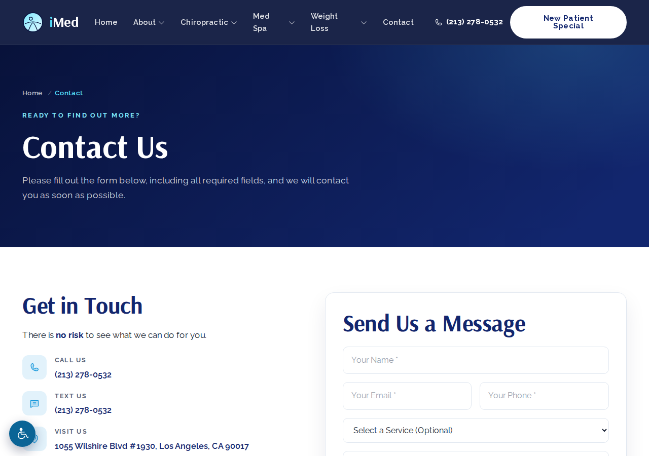 Screenshot of Contact Us | iMED Downtown LA