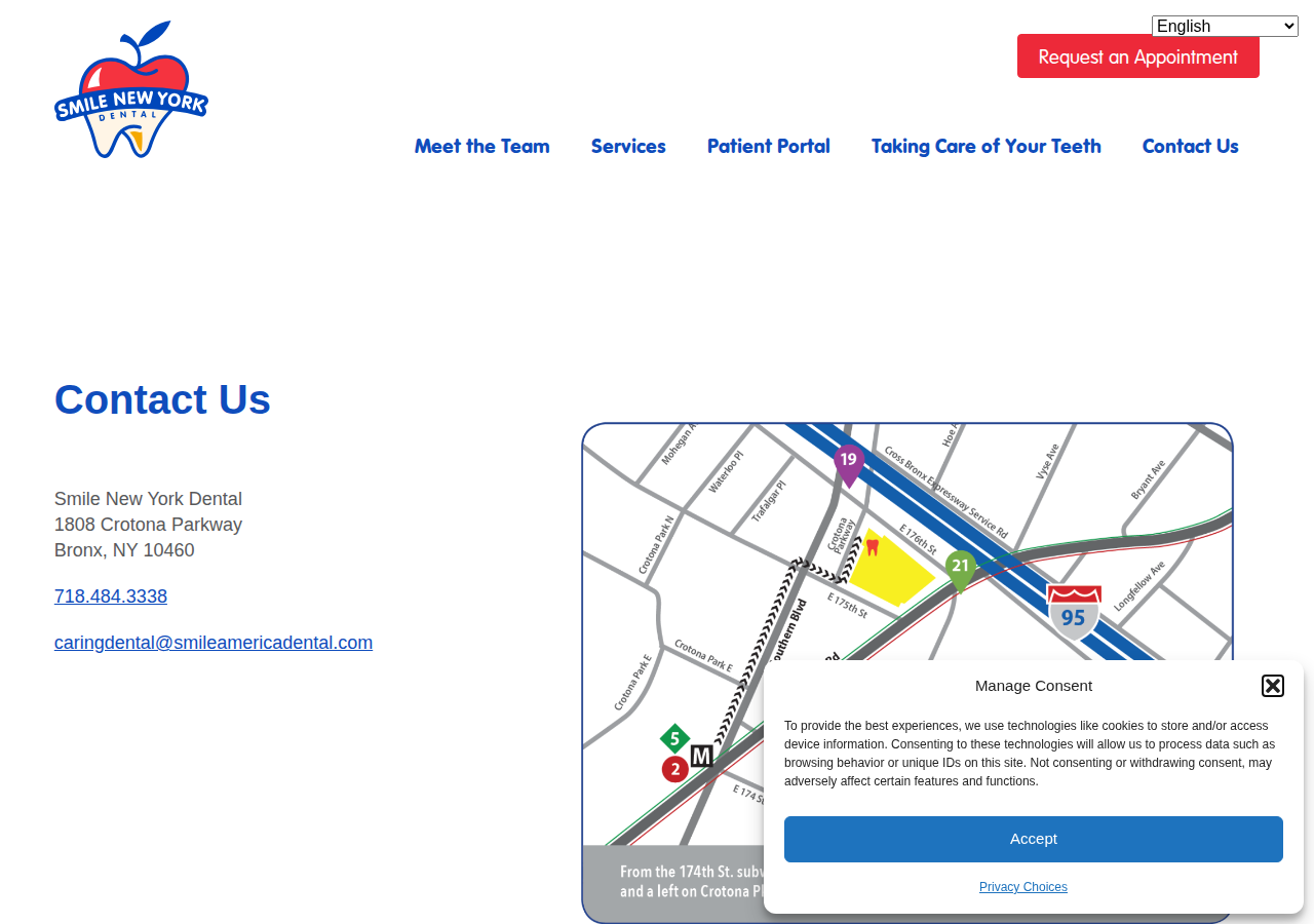 Screenshot of Contact Us - Smile New York Dental