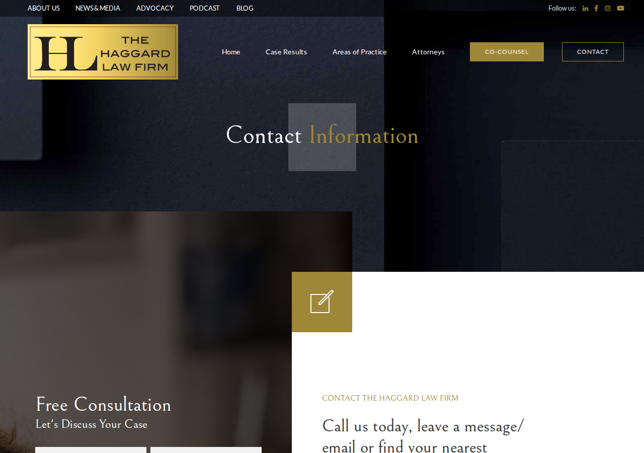 Screenshot of Contact – The Haggard Law Firm
