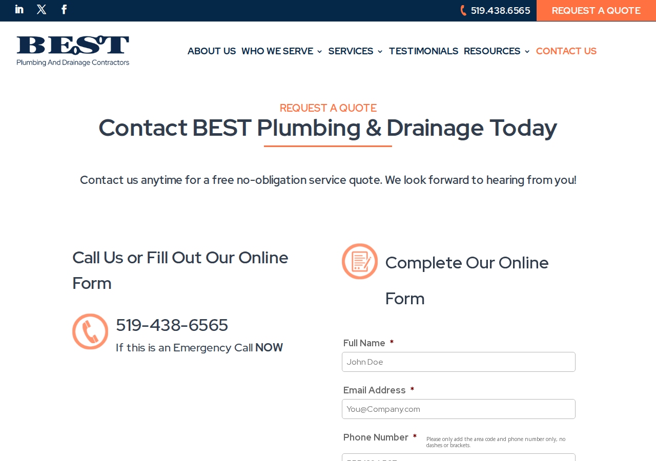 Screenshot of Contact Us | BEST Plumbing and Drainage Contractors