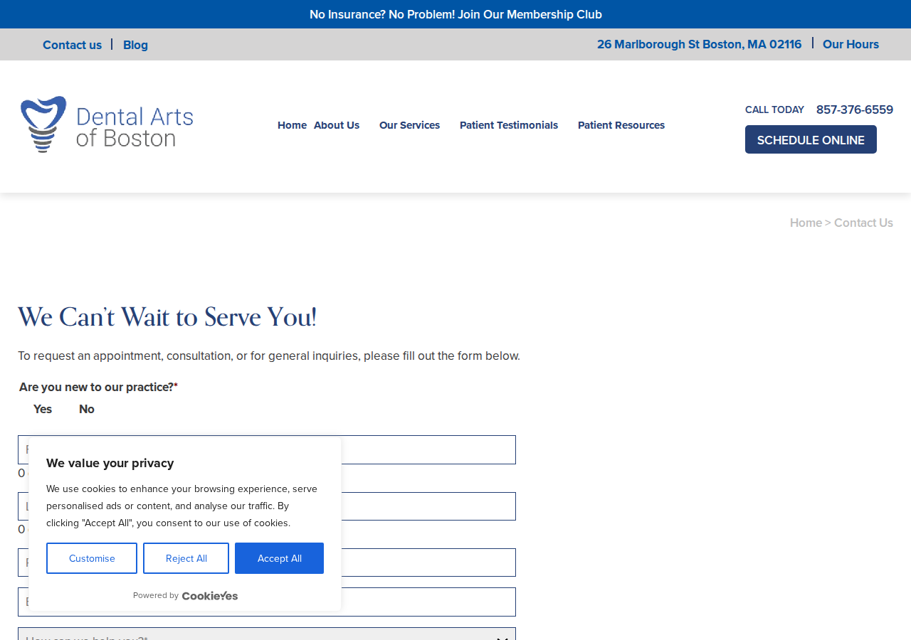 Screenshot of Contact Us | Dental Arts of Boston