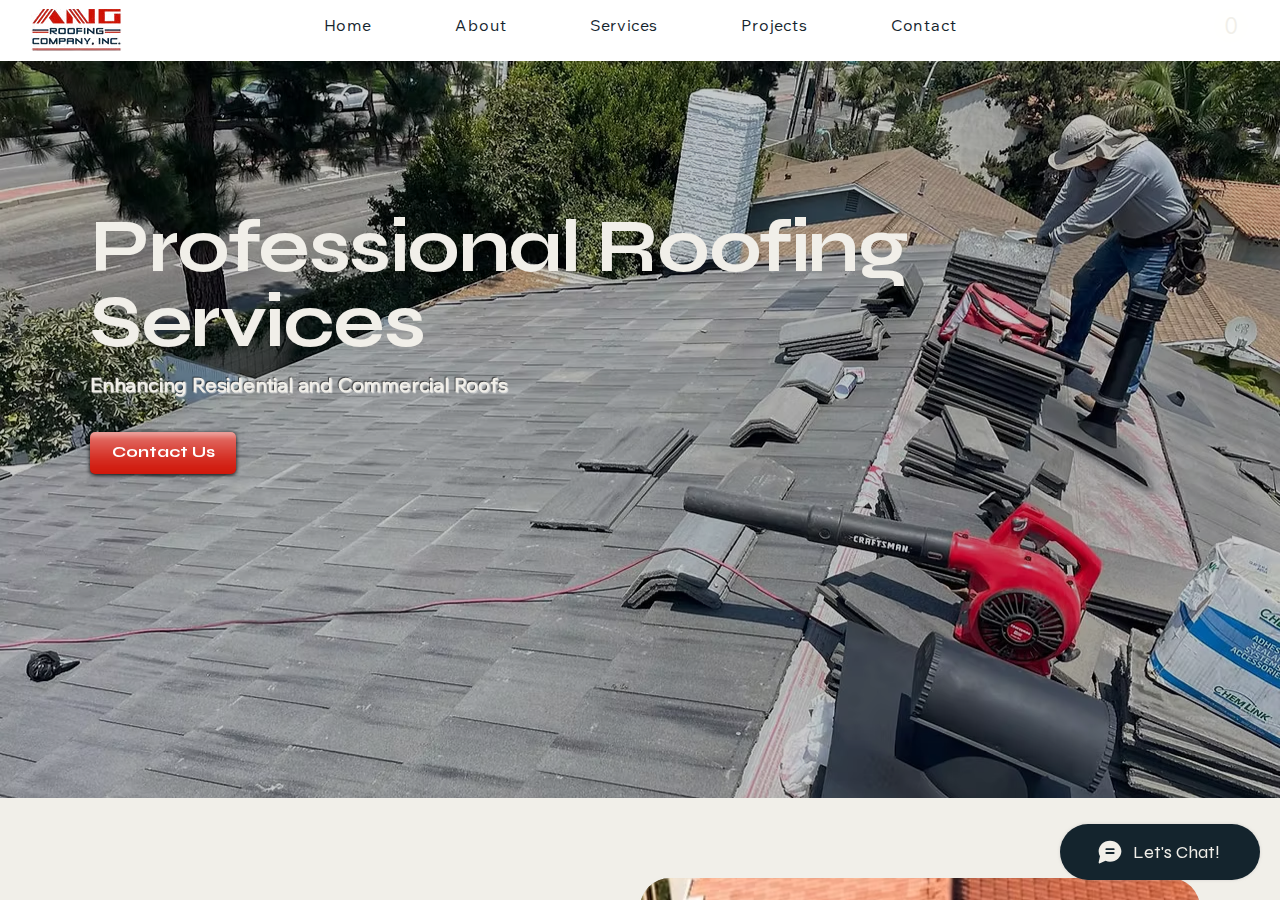 Screenshot of ANG Roofing Company, Inc. | Residential roofing Los Angeles or Commerciar