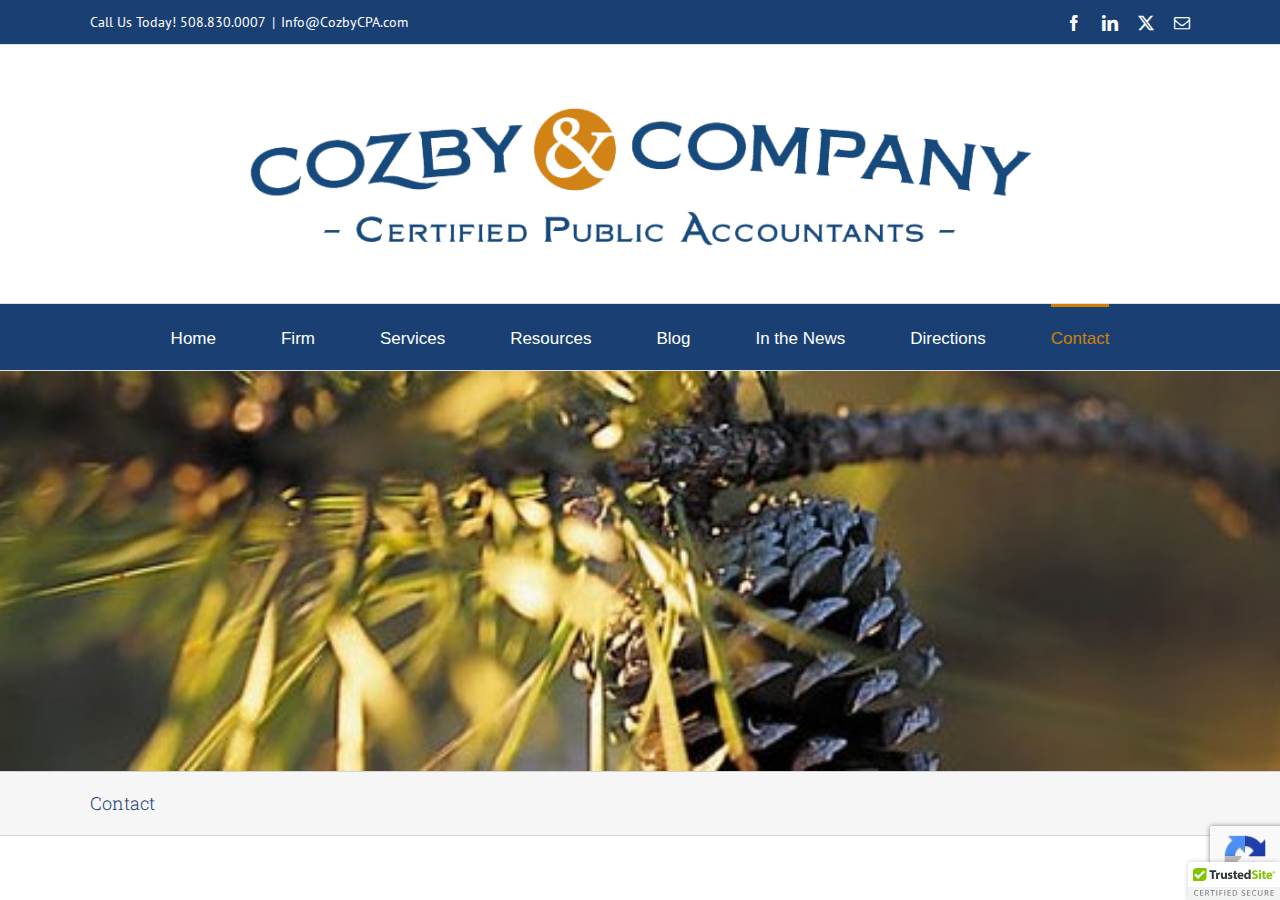 Screenshot of Contact - Cozby & Company